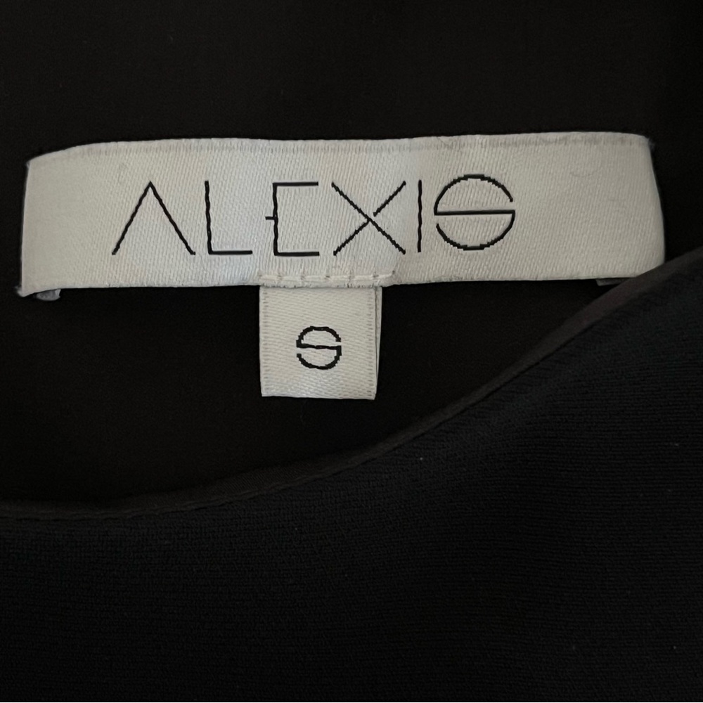 Alexis Black Sleeveless Blouse with White Pom Pom Ruffle Embellishment Small - Picture 4 of 5